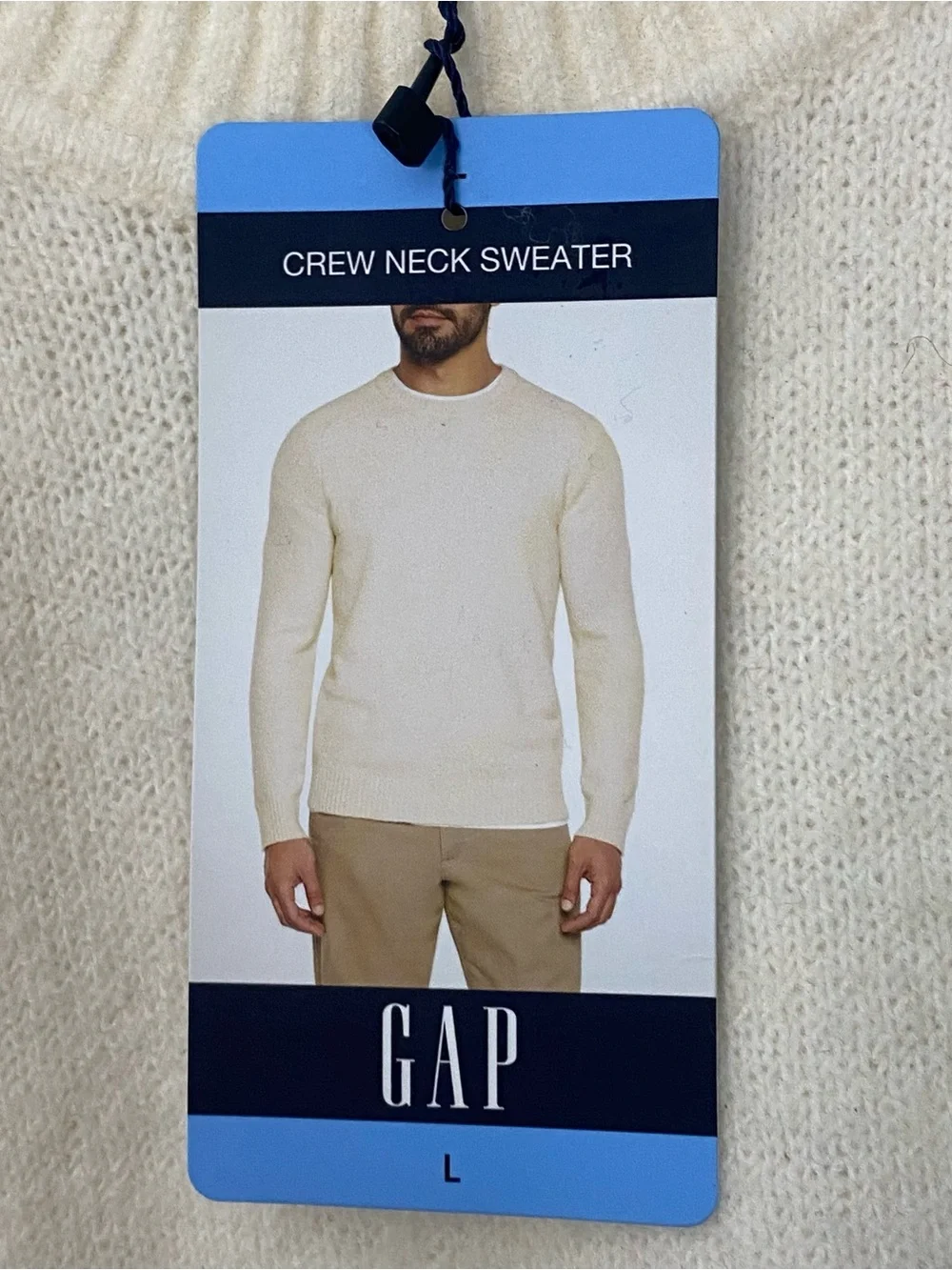 NWT Gap Men’s Soft & Comfortable Cream Relaxed Fit  Crewneck Sweater Size Large